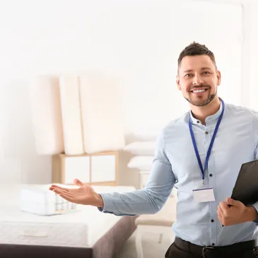 A picture of a welcoming person
